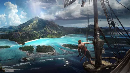 Man by the Ocean - free wallpaper 1920×1080