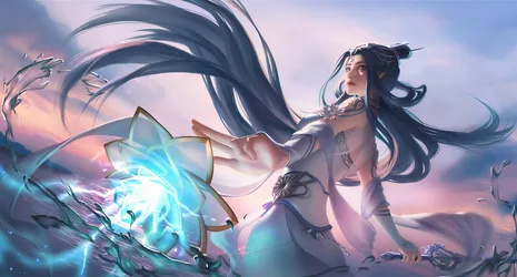 Water: Black-Haired Beauty in a Dress - free art & design wallpaper 2560×1376