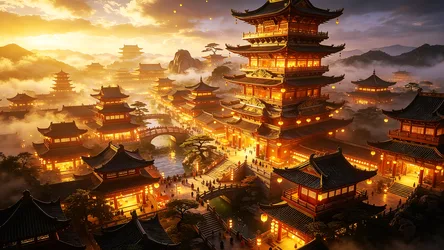 Architecture and Trees in the Mountains - free city & urban wallpaper 3412×1920