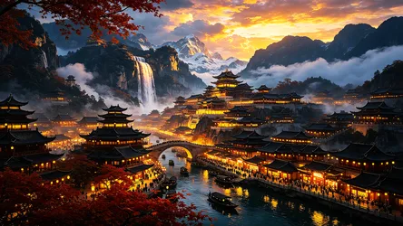 Waterfall and River - free city & urban wallpaper 3412×1920