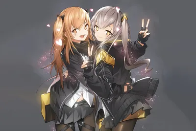 Brown-Haired Two Women in a Jacket and Pantyhose - free anime wallpaper 3100×2077