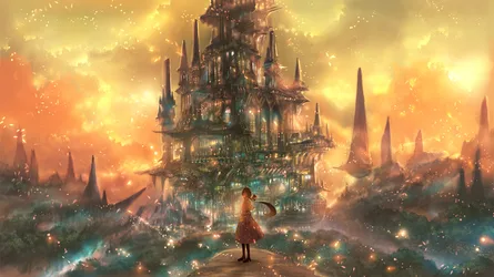 Brown-Haired Girl in the City - free anime wallpaper 2020×1136