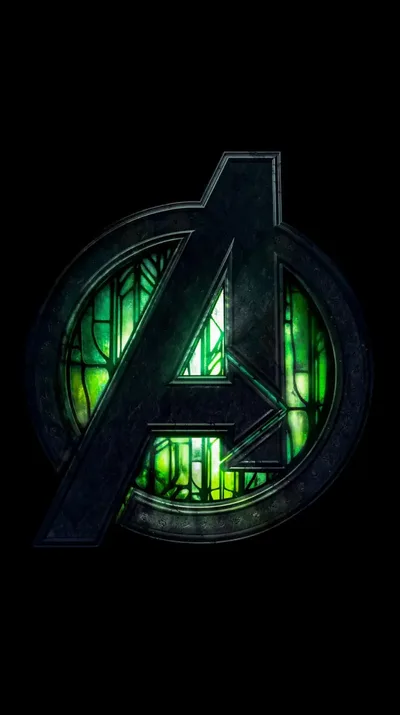 Glowing Avengers Logo Stained Glass Window - free architecture wallpaper 674×1205