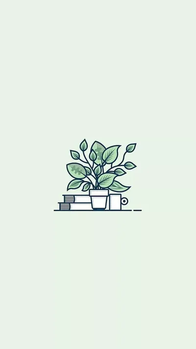 Minimalist Green Growth - free cartoons & comics wallpaper 800×1422