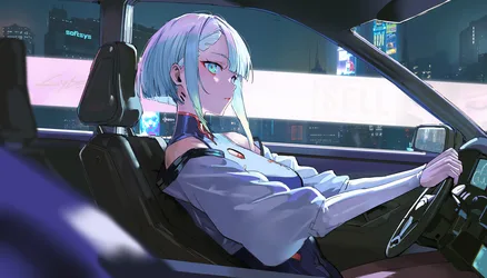 Neon Drive: Lucy's Midnight Journey - free anime wallpaper 2752×1572