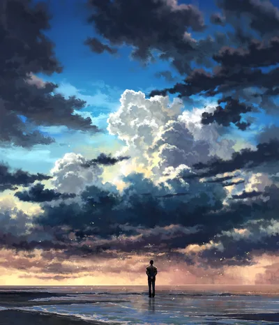 Solitary Dreamer Under Towering Skies - free wallpaper 3516×4096