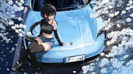 Blue Porsche Dreams: Spring Blossom Beauty - free wallpaper 3525×1985