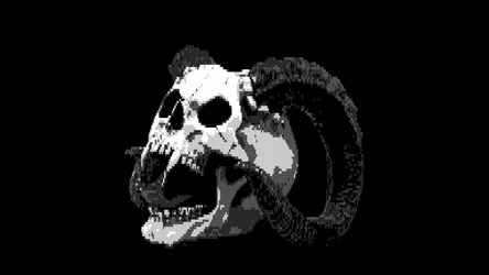 Dark Demon Skull ASCII Art - free dark wallpaper 3840×2160