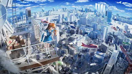 City: Orange-Haired Muse in a School Uniform - free anime wallpaper 3456×1944