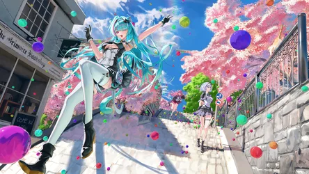 Aqua-Haired Group of Women in a Dress - free wallpaper 3840×2160