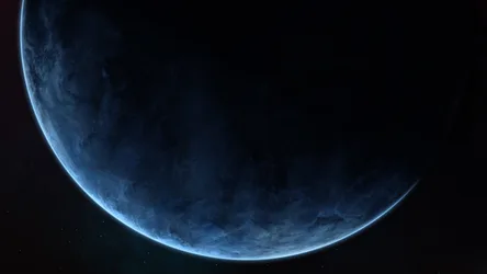 Planet and Moon in Space - free space wallpaper 7680×4320