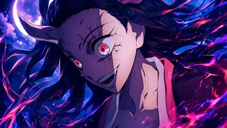 Black-Haired Beauty at Night - free cartoons & comics wallpaper 3840×2160