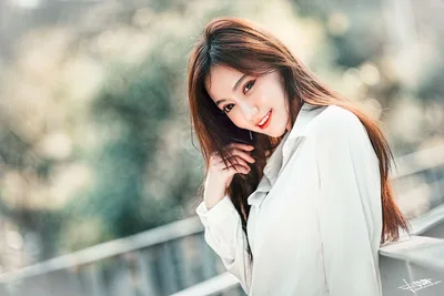 Portrait of a Brown-Haired Muse in a Shirt - free wallpaper 5760×3840