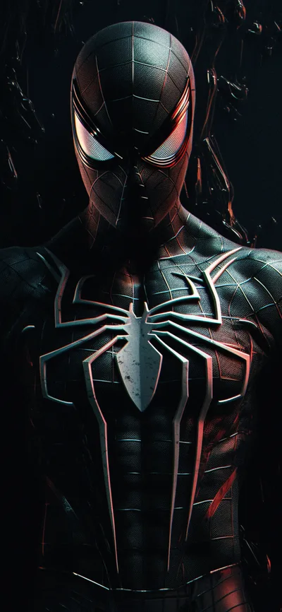 Shadow Spider: Neon Gaze in the Rain - free cyberpunk wallpaper 1183×2560
