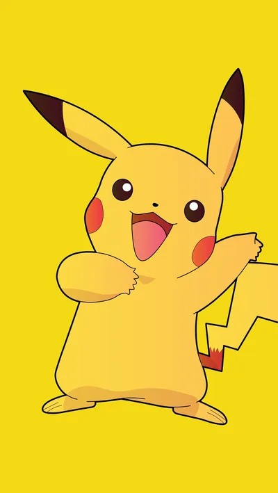 Pikachu's Joyful Welcome - free minimalist wallpaper 3250×5760