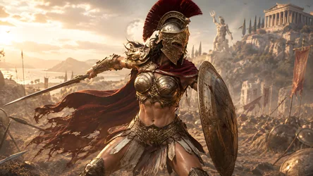 Girl in Armor - free art & design wallpaper 8360×4705