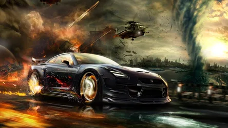 Inferno Escape: High-Speed Chase Through Chaos - free cars & vehicles wallpaper 1920×1080