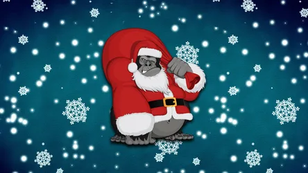 Gorilla Santa Claus Christmas Holiday Wallpaper - free art & design wallpaper 3840×2160
