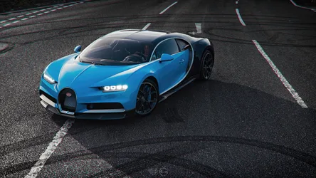 Blue Bugatti Chiron Sports Car on Race Track - free cars & vehicles wallpaper 3840×2160