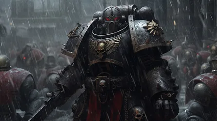 Dark Power Armor Warrior in Rain - free gaming wallpaper 5824×3264