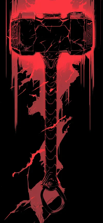 Crimson Hammer of Vengeance - free dark wallpaper 2000×4329