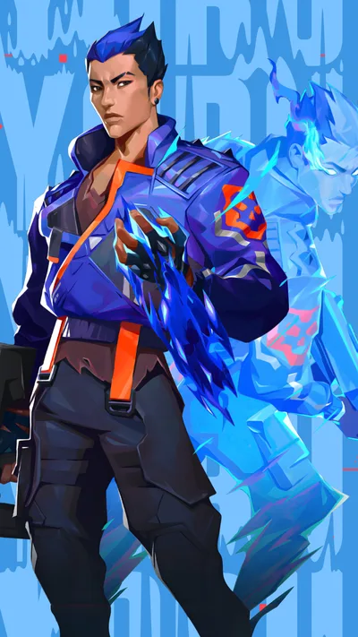 Blue Flame Guardian in Electric Armor - free nature wallpaper 1080×1920