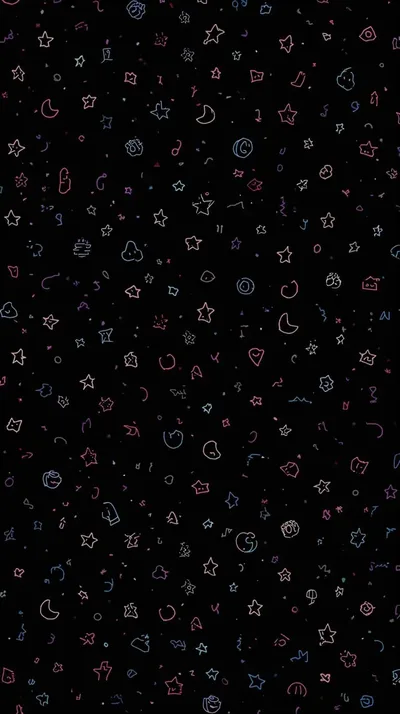 Dreamy Night Sky with Stars and Hearts - free space wallpaper 768×1371