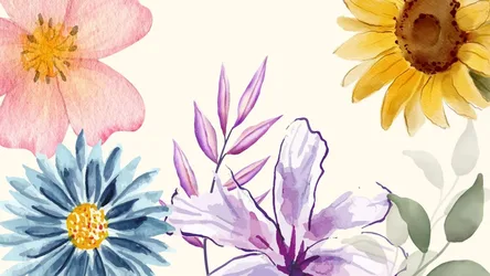 Watercolor Garden Bloom - free wallpaper 1600×900