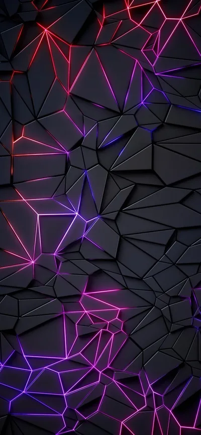 Neon Fractured Glass: Digital Shards - free wallpaper 736×1594