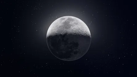Luminous Moon in the Starry Night - free wallpaper 7680×4320