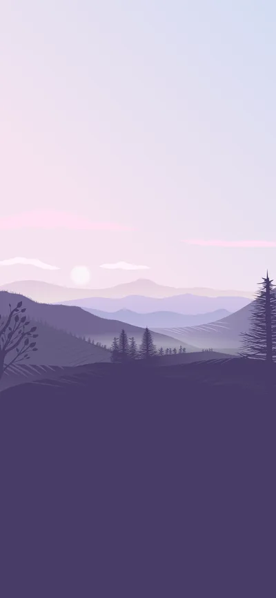 Purple Mountain Dawn - free gaming wallpaper 1170×2535