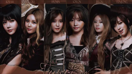 T-ara K-pop Group Member Portrait Collage - free wallpaper 1920×1080