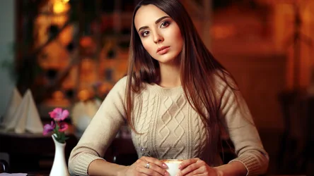 Woman in Cream Cable Knit Sweater Holding Cup - free wallpaper 2880×1620
