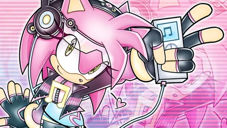 Animated Character With Pink Hair and Headphones Music Theme - free wallpaper 2048×1152