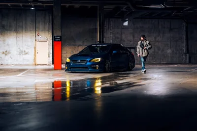 Blue Sports Car in Industrial Parking Garage - free cars & vehicles wallpaper 6000×4000