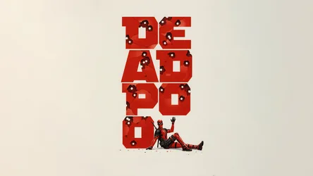 Deadpool Movie Poster with Bullet Holes Typography - free wallpaper 5120×2880