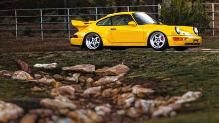Yellow Porsche 911 Turbo Parked by Rural Fence - free cars & vehicles wallpaper 1920×1080