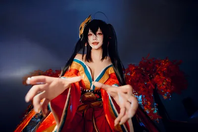 Anime Character in Red and Gold Costume with Magical Effects - free people & portraits wallpaper 4096×2730