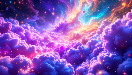 Cosmic Nebula with Luminous Clouds and Stars - free art & design wallpaper 4344×2472