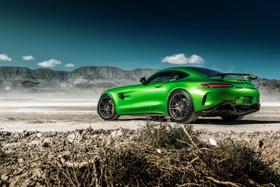 Lime Green Sports Car in Desert Landscape - free cars & vehicles wallpaper 7256×4852
