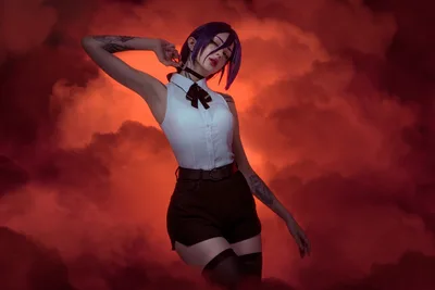 Anime Girl In School Uniform Against Red Smoke - free people & portraits wallpaper 2400×1600