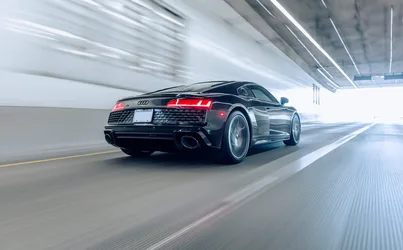 Black Audi Sports Car Driving Through Modern Tunnel - free cars & vehicles wallpaper 5818×3613
