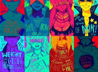 Tengen Toppa Gurren Lagann Character Mosaic - free anime wallpaper 1908×1400