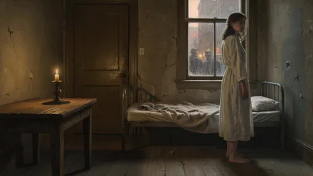 Girl in Nightgown Looking Out Snowy Window - free people & portraits wallpaper 3840×2160