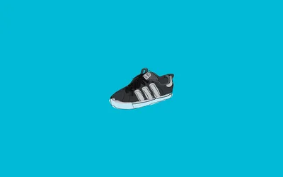 Black and White Sneaker on Turquoise Background - free minimalist wallpaper 2560×1600