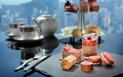 Luxury Afternoon Tea Service with Pastries and City View - free food wallpaper 6000×3796