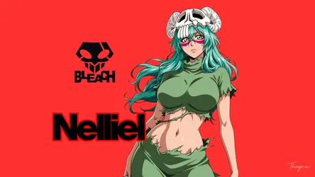 Anime Character Nel from Bleach Against Red Background - free wallpaper 1920×1080