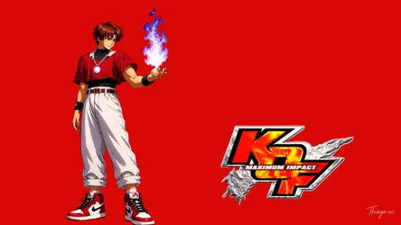 Anime Character with Blue Flames and Game Logo - free gaming wallpaper 1920×1080