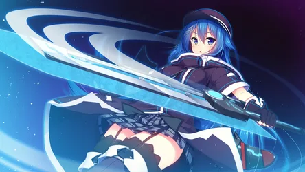 Anime Girl with Blue Hair in Futuristic Combat Outfit - free anime wallpaper 1920×1080