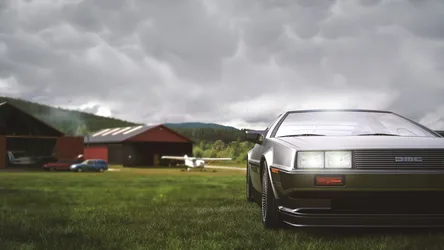 Silver Sports Car Parked at Rural Mountain Farm - free wallpaper 1920×1080
